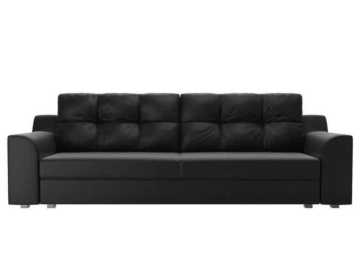 Прямой диван-кровать Сансара черного цвета (экокожа) - купить Прямые диваны по цене 39990.0