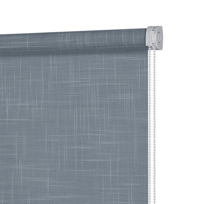 Рулонная штора Миниролл Шантунг темно-лазурного цвета 40x160