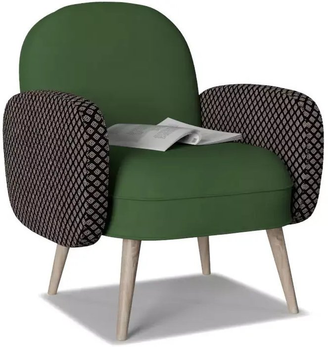 Кресло Бержер зеленого цвета 