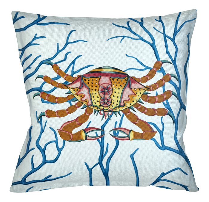Декоративная подушка Фантастика подводного мира версия 2 сине-голубого цвета