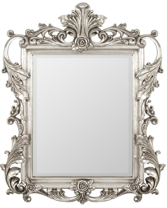 Настенное Зеркало в резной раме Juno Silver 