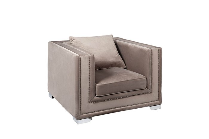 Кресло в обивке из велюра серого цвета - купить Интерьерные кресла по цене 60400.0