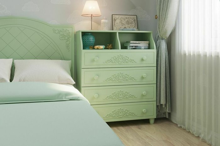 Гарнитур мебели для спальни Соня зеленого цвета - купить Спальные гарнитуры по цене 94887.0