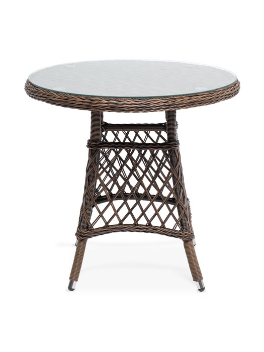 Плетенный стол Эспрессо D80 коричневого цвета - купить Садовые столы по цене 33700.0