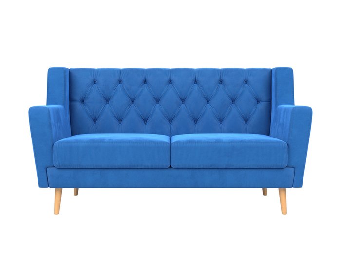 Диван Брайтон Люкс голубого цвета  - купить Прямые диваны по цене 31999.0