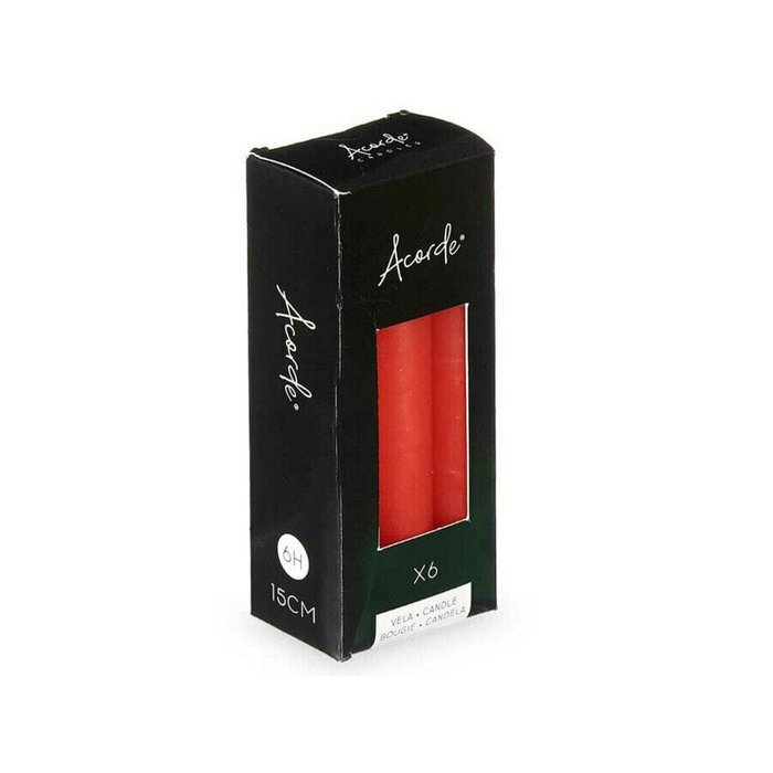 Декоративные свечиНабор свечей Acorde 123-C-AR Красный 2 x 2 x 15 cm (12 штук) - лучшие Свечи в INMYROOM