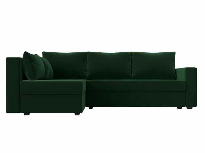 Угловой диван-кровать Мансберг зеленого цвета левый угол - купить Угловые диваны по цене 42999.0