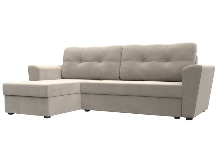 Угловой диван-кровать Амстердам лайт бежевого цвета левый угол Угловой диван-кровать Амстердам лайт бежевого цвета левый угол