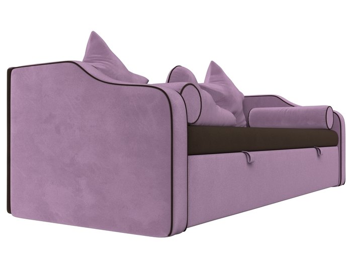 Прямой диван-кровать Рико сиренево-коричневого цвета - лучшие Прямые диваны в INMYROOM