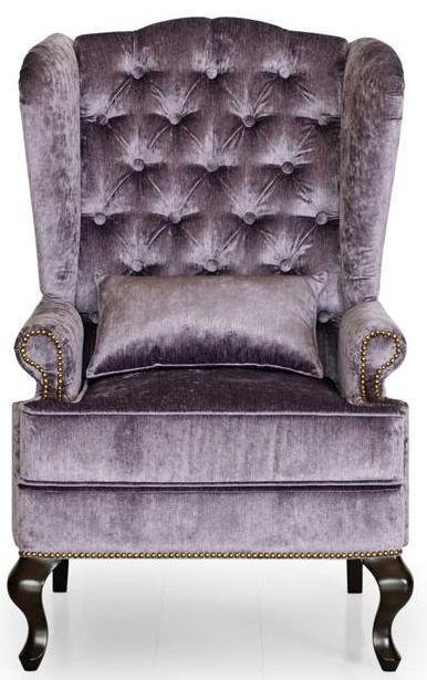 Кресло каминное Largo с ушками дизайн 14 фиолетового цвета - купить Интерьерные кресла по цене 34200.0