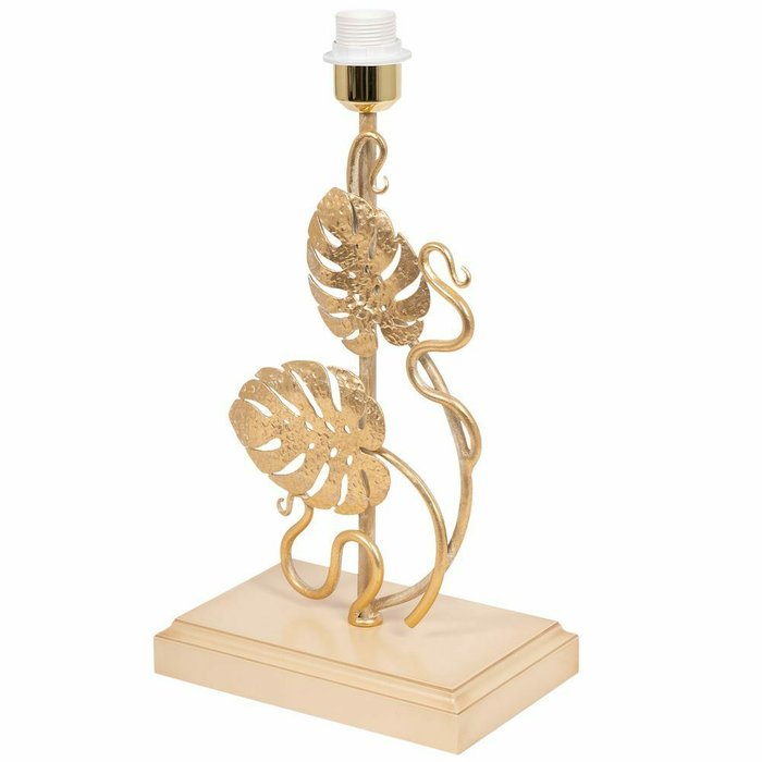 Настольная лампа Monstera Deliciosa бежево-золотого цвета - лучшие Настольные лампы в INMYROOM