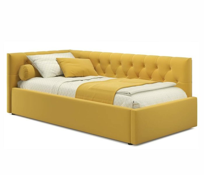 Кровать Afelia 90х200 желтого цвета с ортопедическим основанием