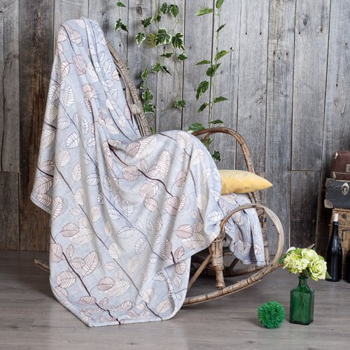 Плед 'Амели' 220х200, велсофт, 100% полиэстер, 'Веточки'