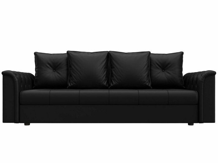Диван-кровать Сиеста черного цвета (экокожа) - купить Прямые диваны по цене 39999.0