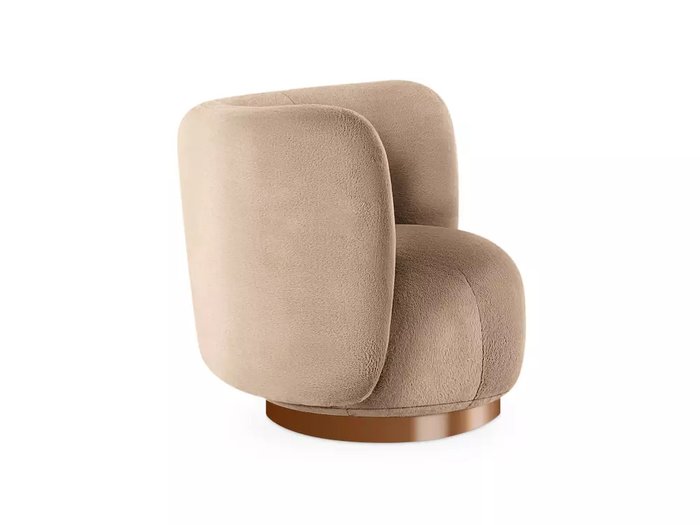 Кресло Lucca темно-бежевого цвета с коричневым основанием  - лучшие Интерьерные кресла в INMYROOM