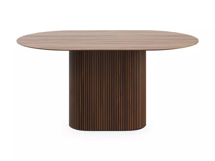 Стол обеденный овальный Mono Stripe 160 коричневого цвета - купить Обеденные столы по цене 91900 Стол обеденный овальный Mono Stripe 160 коричневого цвета - купить Обеденные столы по цене 91900