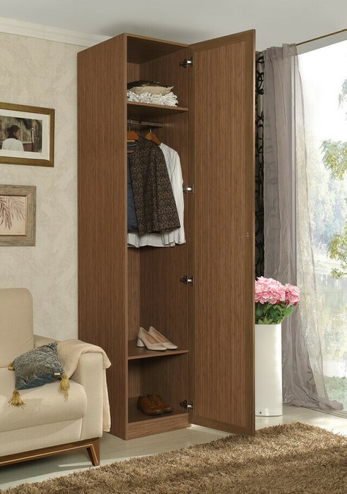 Шкаф с алюминиевым профилем Palmari коричневого цвета - лучшие Шкафы распашные в INMYROOM