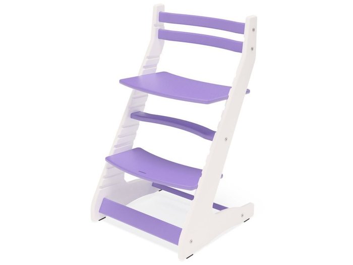 Растущий регулируемый стул Вырастайка бело-фиолетового цвета