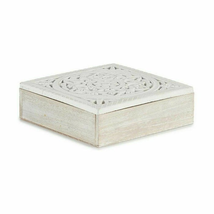 Набор шкатулок Белый Деревянный 22 x 7,5 x 22 cm (4 штук) - лучшие Шкатулки в INMYROOM