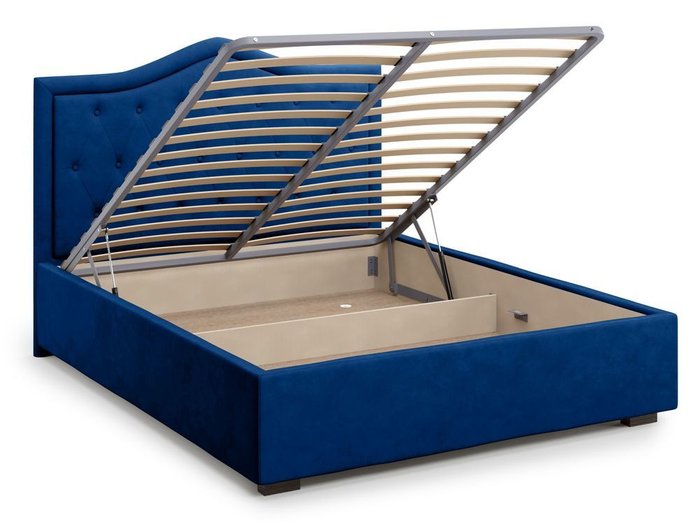 Кровать с подъемным механизмом Tibr 140х200 синего цвета - лучшие Кровати для спальни в INMYROOM