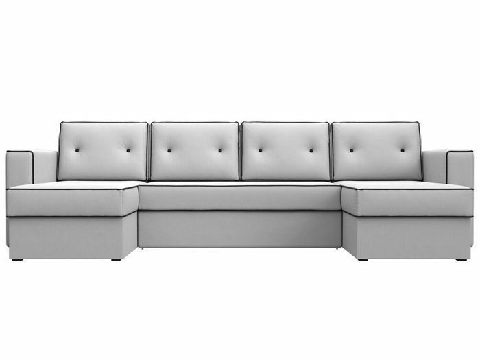 Угловой диван-кровать Принстон белого цвета (экокожа) - купить Угловые диваны по цене 59999.0