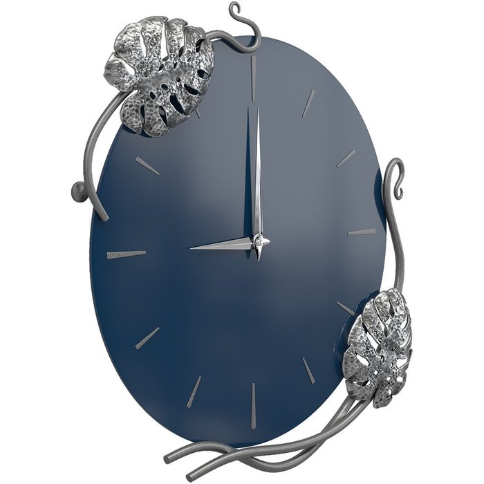 Настенные часы Monstera Deliciosa темно-синего цвета - купить Часы по цене 14940.0