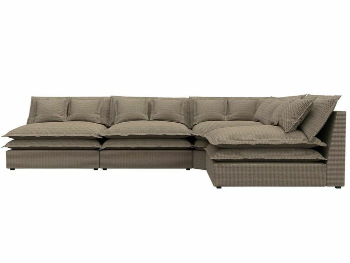 Угловой диван Лига 040 бежево-коричневого цвета правый угол - купить Угловые диваны по цене 91999.0