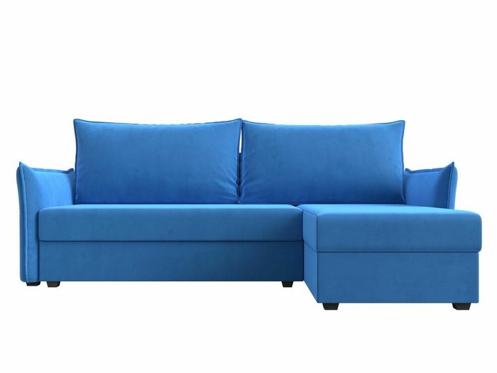 Угловой диван-кровать Лига 004 голубого цвета угол правый  - купить Угловые диваны по цене 36999.0