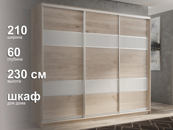 Шкаф-купе Кааппи-8 210 цвета Кастелло серый  - лучшие Шкафы-купе в INMYROOM