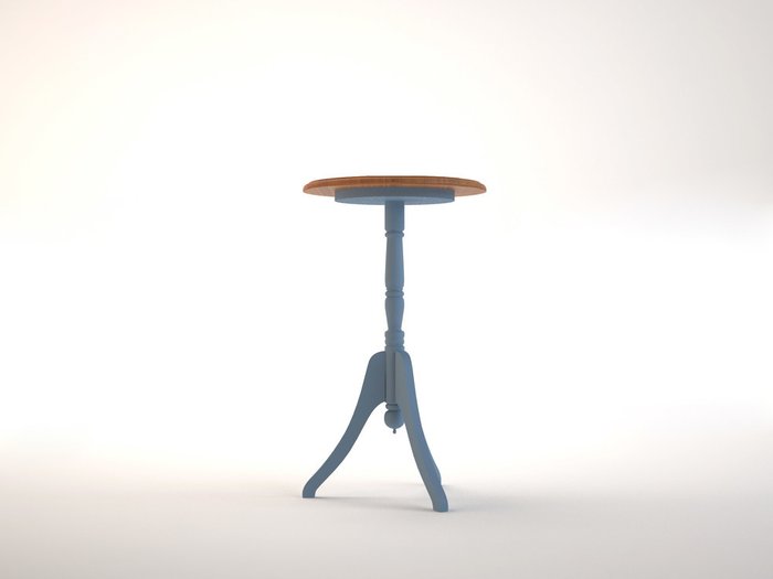 Кофейный голубой стол "Leontina" из массива березы с круглой столешницей  - лучшие Кофейные столики в INMYROOM