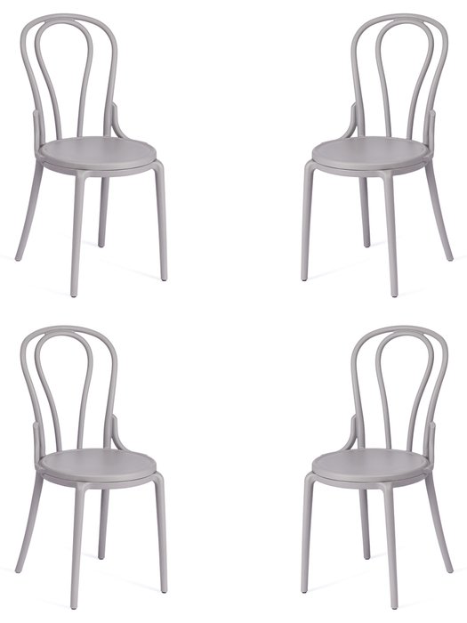 Набор из четырех стульев Thonet серого цвета