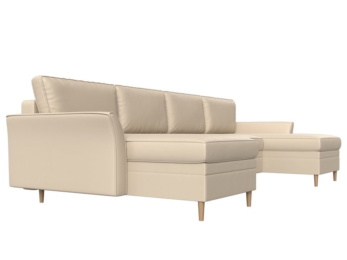 Угловой диван-кровать София бежевого цвета (экокожа) - лучшие Угловые диваны в INMYROOM