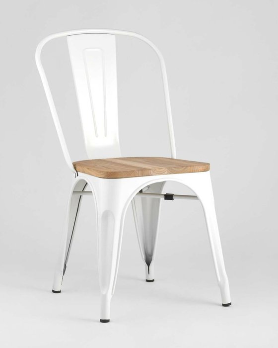 Стул Tolix Wood бело-коричневого цвета - купить Обеденные стулья по цене 6051.0