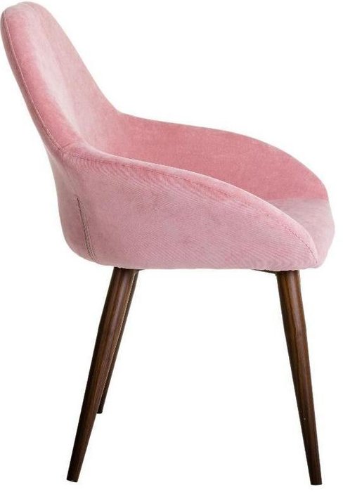 Стул Kent розового цвета с коричневыми ножками - лучшие Обеденные стулья в INMYROOM