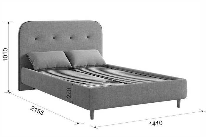 Кровать Лео 120х200 серо-коричневого цвета без подъемного механизма - лучшие Кровати для спальни в INMYROOM