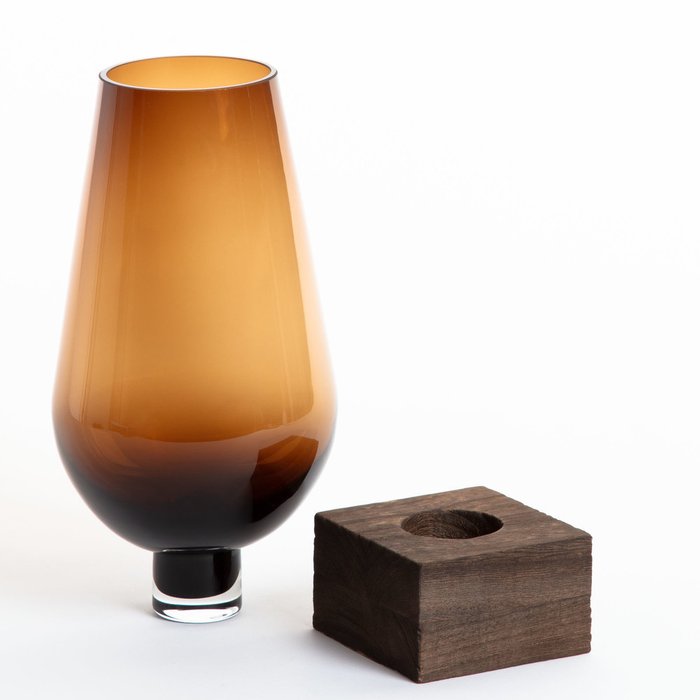 Ваза Ademia large vase на деревянном основании - купить Вазы  по цене 4490.0