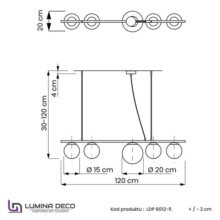 Подвесной светильник Lumina Deco Baristica LDP 6012-5 CHR+WT - лучшие Подвесные люстры в INMYROOM