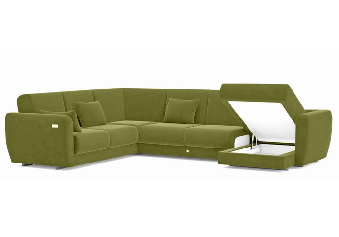 Модульный угловой диван-кровать зеленого цвета - купить Угловые диваны по цене 325000.0