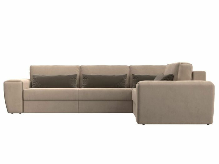 Угловой диван-кровать Лига 008 Long бежево-коричневого цвета правый угол - купить Угловые диваны по цене 85999.0