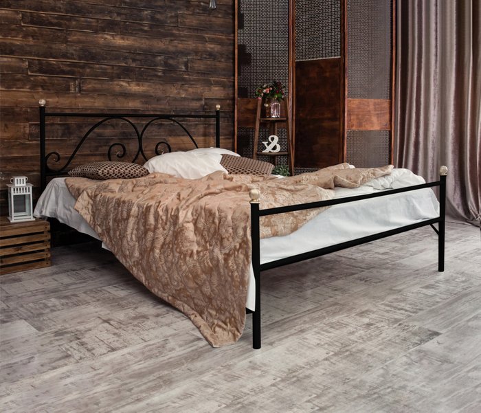 Кровать Анталия 140х200 черного цвета - купить Кровати для спальни по цене 21990.0