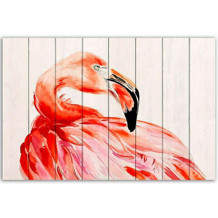 Картина на дереве Фламинго 40х60 см