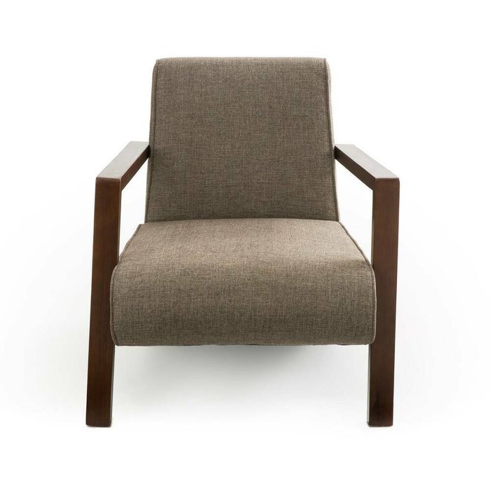 Кресло из полиэстеровой ткани меланж Sanami коричневого цвета - купить Интерьерные кресла по цене 39325.0