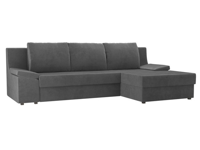 Угловой диван-кровать Челси серого цвета