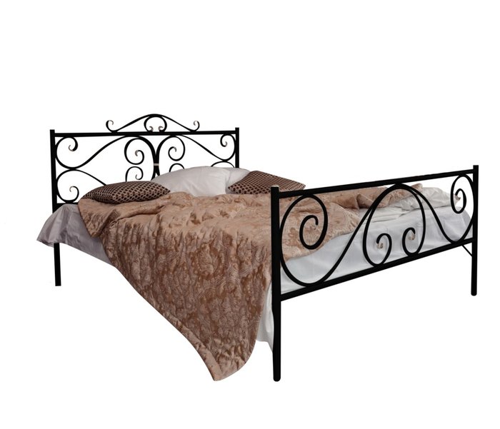Кованая кровать Валенсия 180х200 черного цвета - купить Кровати для спальни по цене 32990.0
