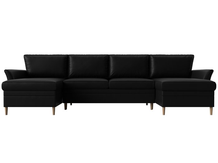 Угловой диван-кровать София черного цвета (экокожа) - купить Угловые диваны по цене 87990.0