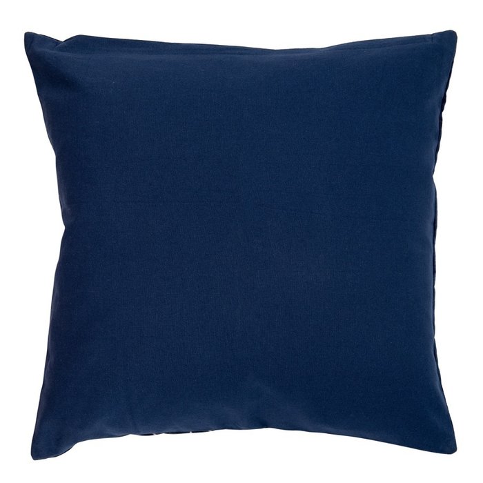 Чехол на подушку из хлопкового бархата с геометрическим принтом Ethnic 45х45 темно-синего цвета - лучшие Чехлы для подушек в INMYROOM