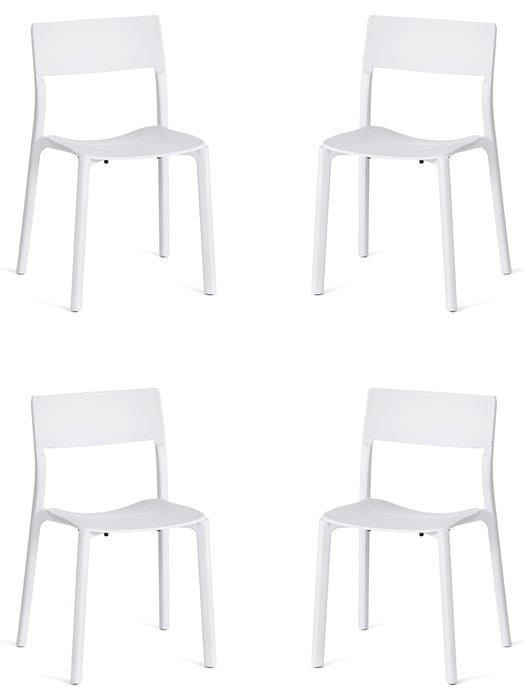 Набор из четырех стульев Lento белого цвета