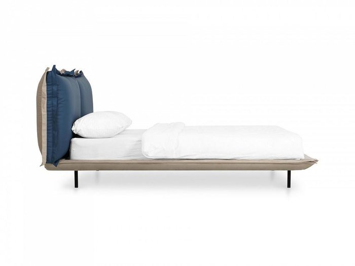 Кровать Barcelona 160х200 сине-бежевого цвета - лучшие Кровати для спальни в INMYROOM