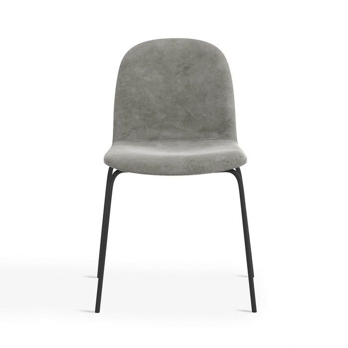 Стул из велюра Tibby серого цвета - купить Обеденные стулья по цене 26641.0