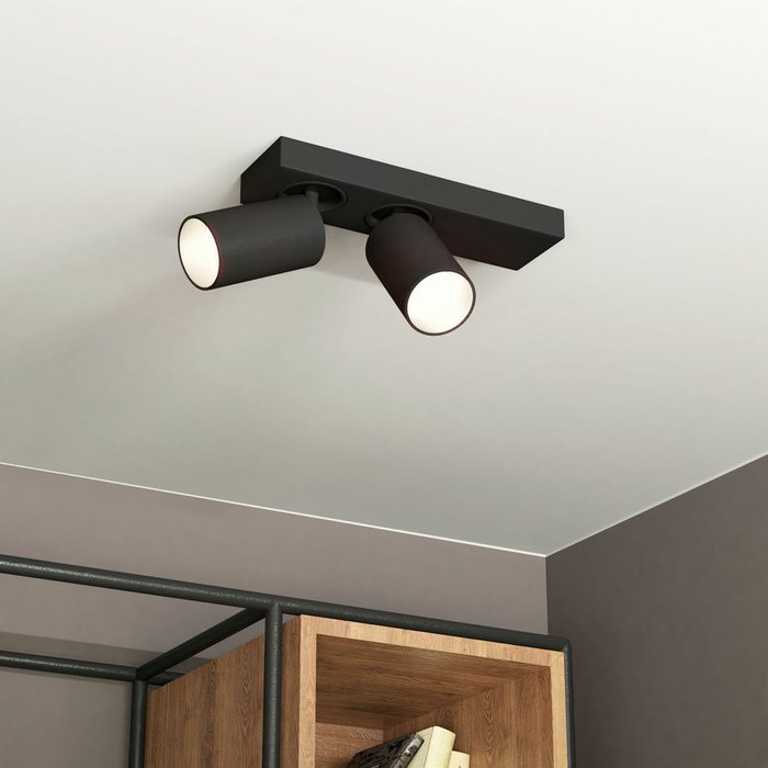 Светодиодный светильник 20139/2 LED черный Flank - лучшие Накладные споты в INMYROOM